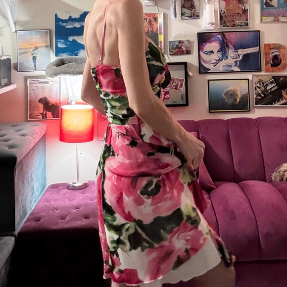 Floral Pink and Green lightweight Dreamy Dress - Picture 7 of 9